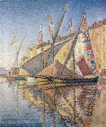 saint tropez tartans with flags oil painting